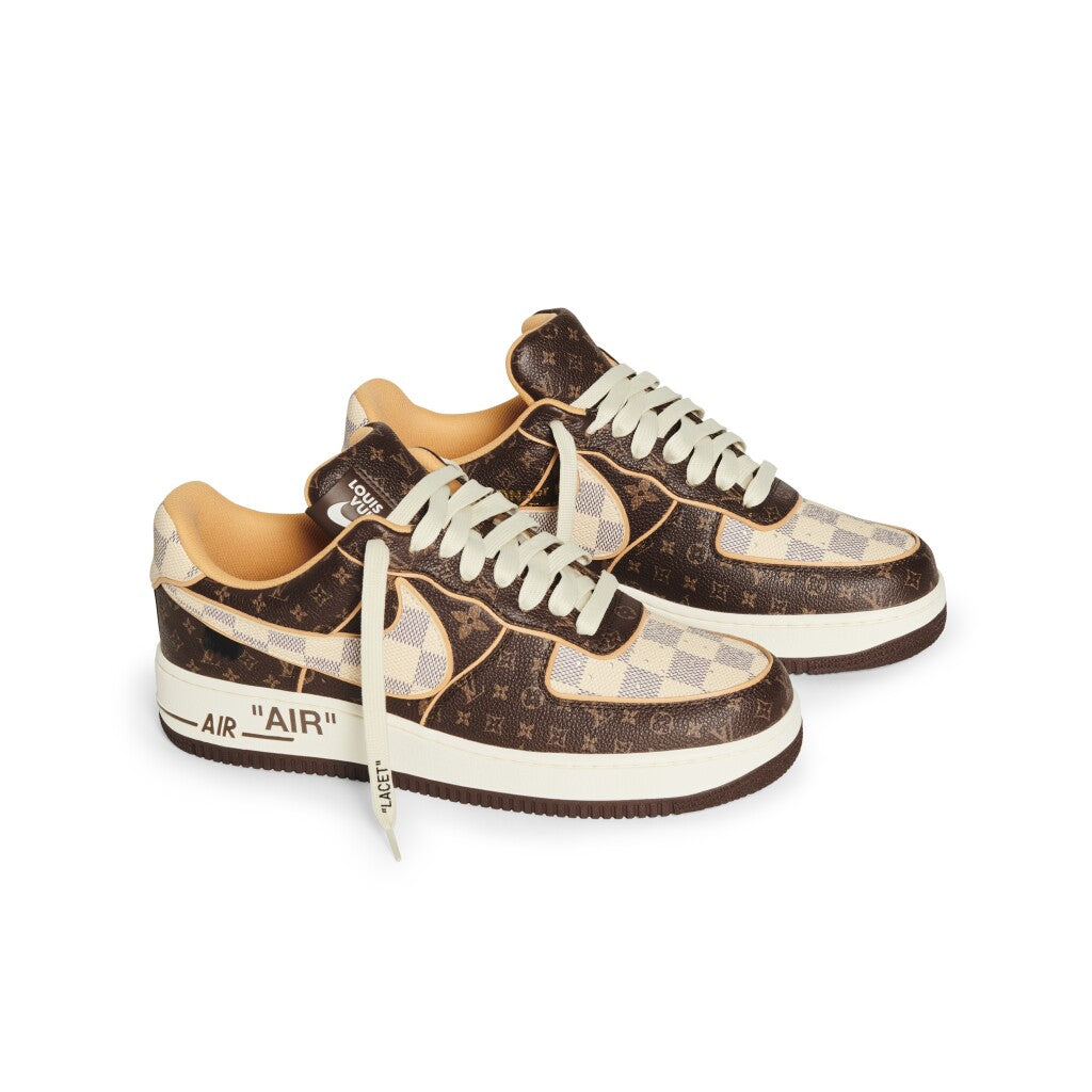 Nike Air Force 1 x Off x Louis Vuitton Brown Azur