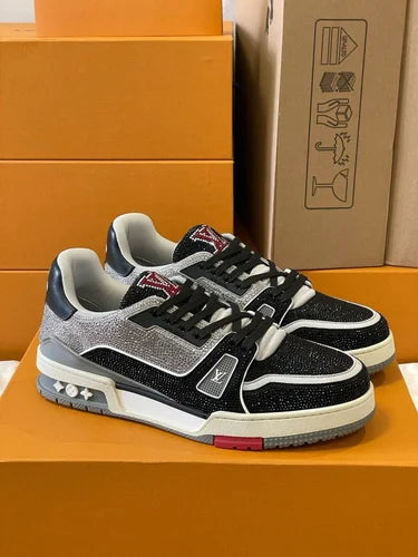 Louis Vuitton Trainer Crystal  – Black Grey