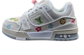 Louis Vuitton Trainer White Denim Embroidered